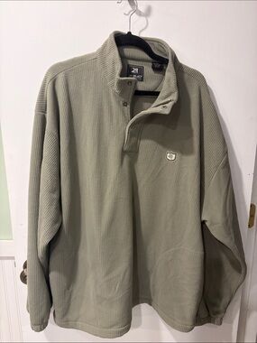Ahead Authentic Olive Green Quarter-Snap Pullover long sleeve XL W/logo